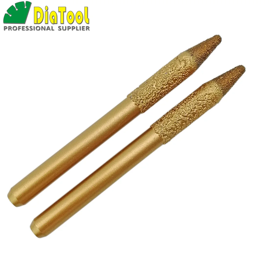 

SHDIATOOL 2pcs 10-4/50mm CNC taper ball-end Stone cutter Vaccum Brazed Diamond engraving bits Mill granite marble rotary burrs