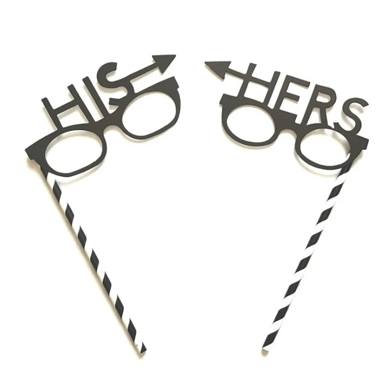 

2 Pcs/set New HIS HERS Photo Booth props photobooth for birthday party decoration wedding Parties and events supplies