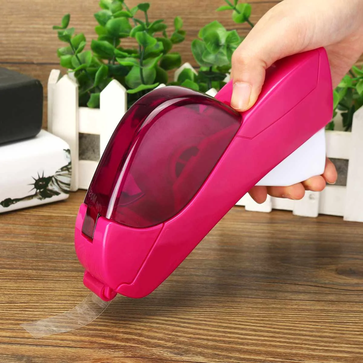 

12/19mm 2 Colors One Press Tape Dispenser Handheld Adhesive Holder Packaging Cutter Tools Sealing Machine Office School Supplies