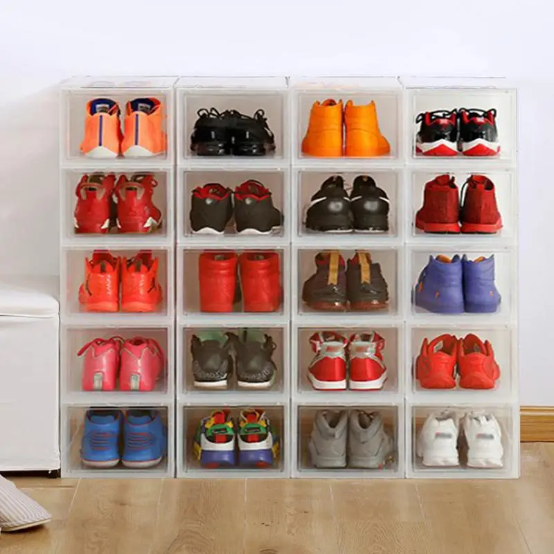 Sneakers Storage Box Assembly Drawer Shoe Box Organizer Basketball High-Top Sneakers Wall Collection Display Shoe Cabinet