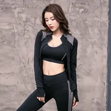 Женская спортивная куртка на молнии с воротником-черепахой женский спортивный костюм с рукавами для тренировок с отверстиями для занятий спортом футболка для йоги и фитнеса спортивные куртки