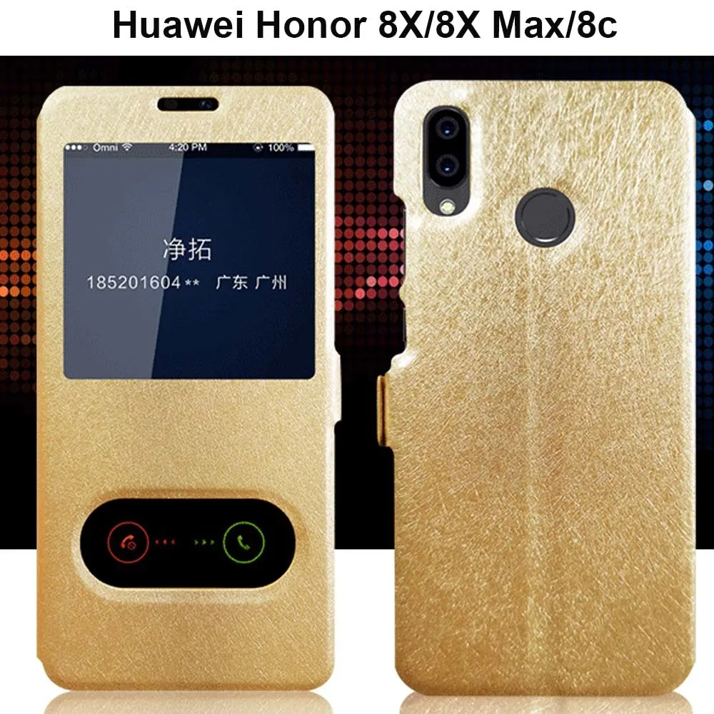 Чехол для Huawei Honor 8X откидной Max Ультратонкий чехол из искусственной кожи с окошком