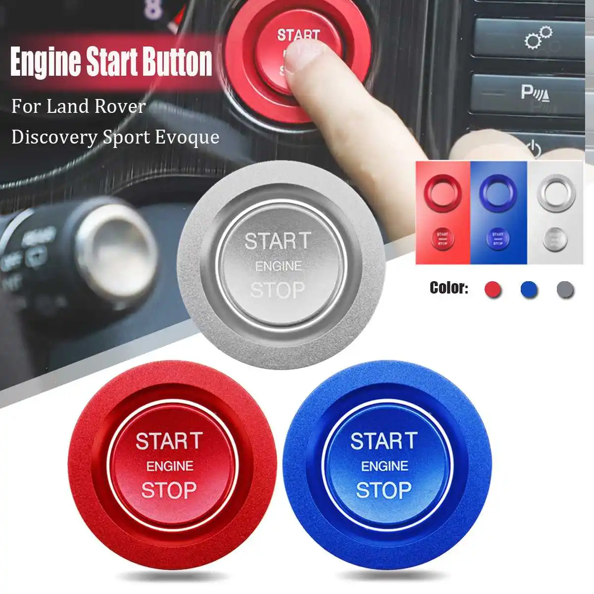 

For Land Rover Discovery Sport Evoque Auto Engine Start Stop Button System Cover Car Styling Stickers Ring Case Accessories