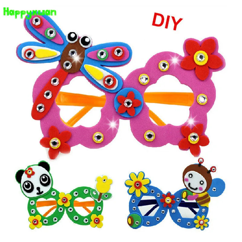 Happyxuan 16 шт/партия милые DIY мультфильм очки Eva наборы для ремесла игрушки детского