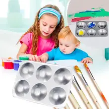 Алюминиевая прямоугольная палитра для макияжа век с 6 отверстиями