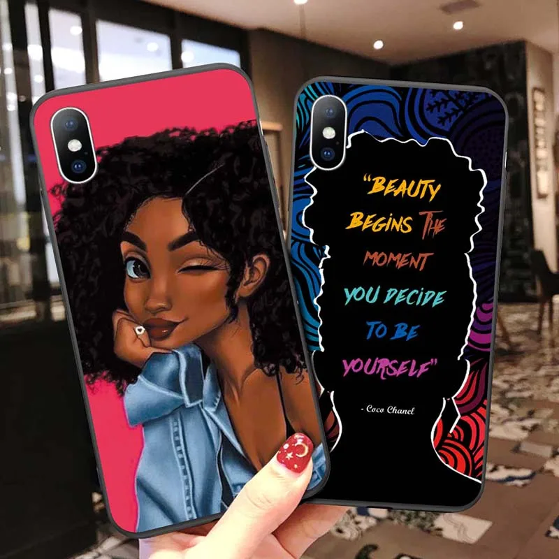 Ottwn Black beauty Girl Hair силиконовый чехол для телефона для iPhone 11 Pro 6 6S 7 8 Plus XR XS Max 5 SE Мягкий чехол из ТПУ для iPhone X