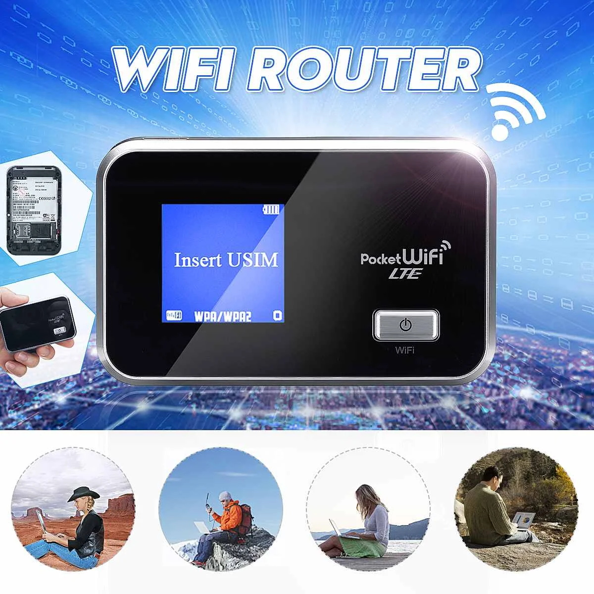 

LEORY Router portable WIFI 3g-2100/1700 4g-1700MHz Battery 3560mAh 4G LTE Cat4 Mobile Hotspot