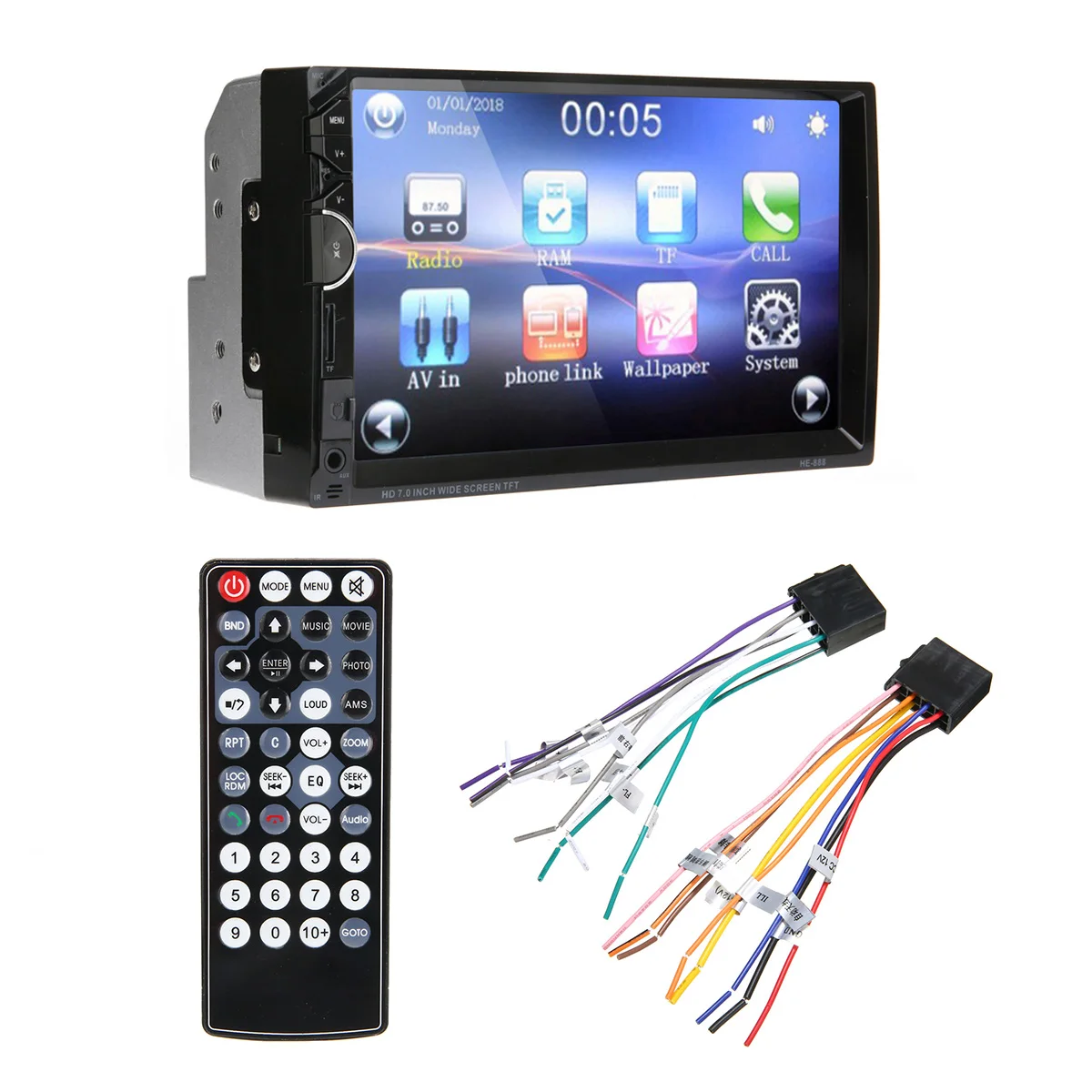 

Car Electronics 7 Inch FM Auto Radio Video Player Car MP5 MP4 Bluetooth Touch Screen Hands-free USB TF AUX