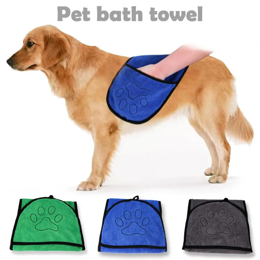 

Pet Bath Towel Water Absorbent Plush Glove Type Hanging Bath Towel For Dog Cat Car Wash Sanitary Machine Washable Supplies