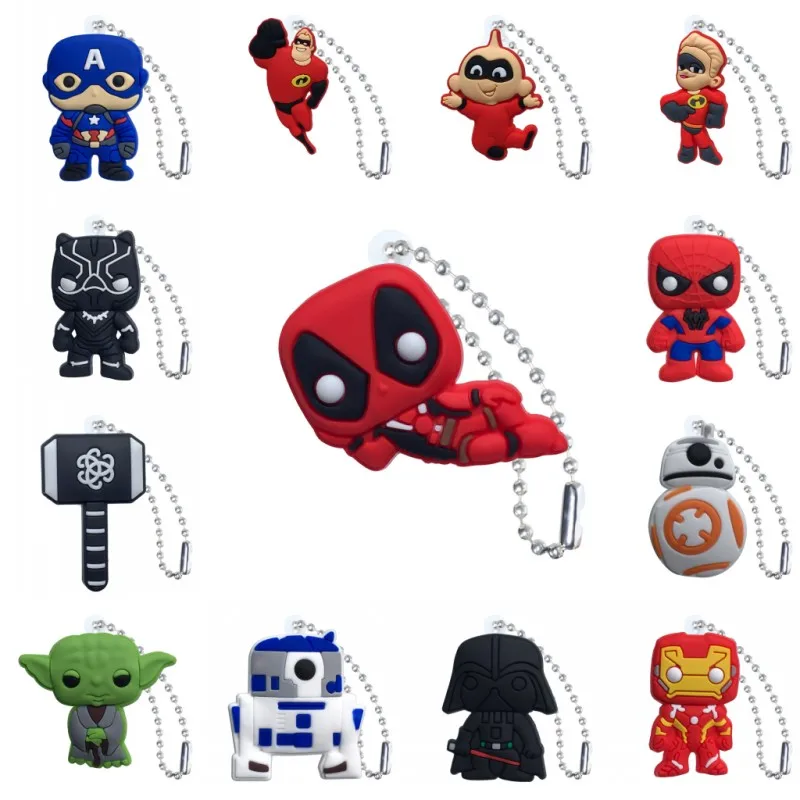 

New 1pcs Avenger Star Wars Superheroes Keychain Mini Figure Key Chain Key Ring Anime Key Holder Charm Trinkets Gift for Men
