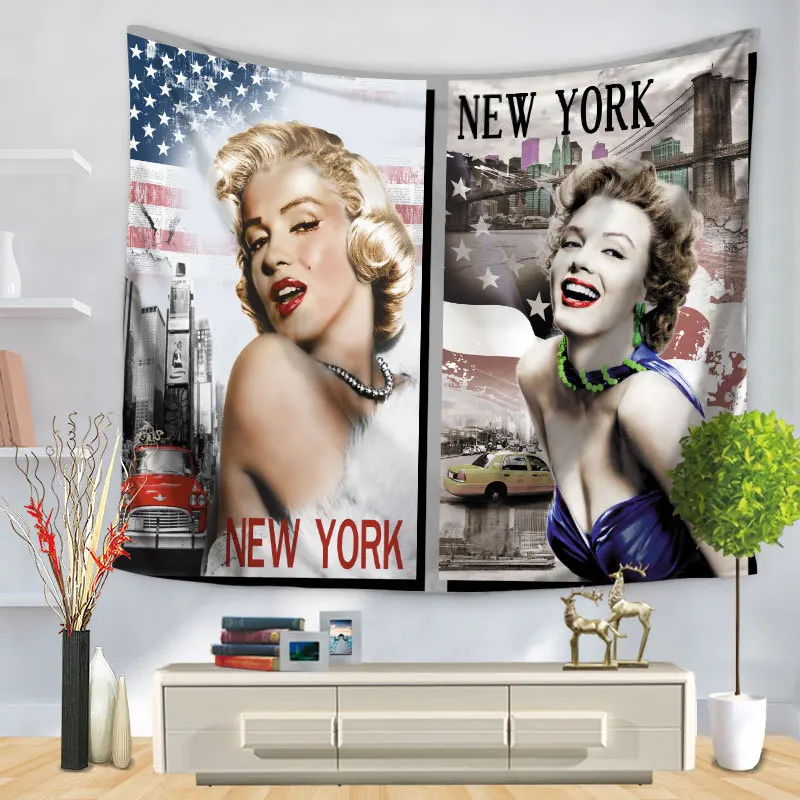 

Vintage Wall Tapestry Hanging Monroe Famous Buildings Hippie Boho Decor Wall Cloth Tapestries Carpet Tablecloth Tapestry Macrame