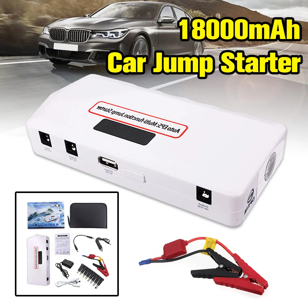 

1set 18000mAh 12V Car Battery Charger Starting Multi-Function Car Jump Starter Mini Mobile Power Bank Charger