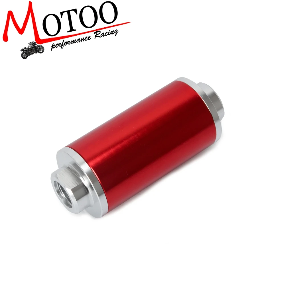

Universal Racing Air Filter Hi-Flow Motorsport/Rally/Racing Alloy Fuel Filter With Steel filter Red