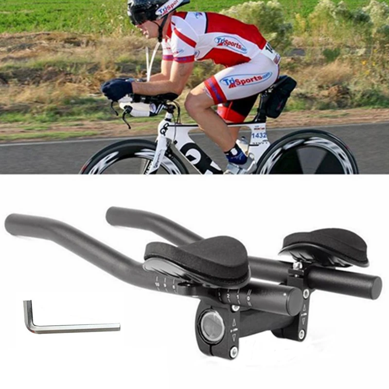 الألومنيوم دراجة TT شريط الذراع الراحة الاسترخاء Aerobar المقود 340mm صالح 25.4mm إلى 31.8mm دراجة أجزاء