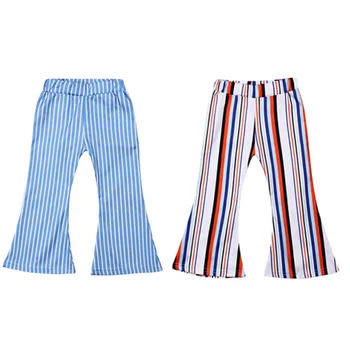 

Kids Girls Princess Long Pants Hot Sale Baby Girl Wide Leg Pants Toddlers Baby Girl Bell-bottomed Pants Striped Bottoms Trousers
