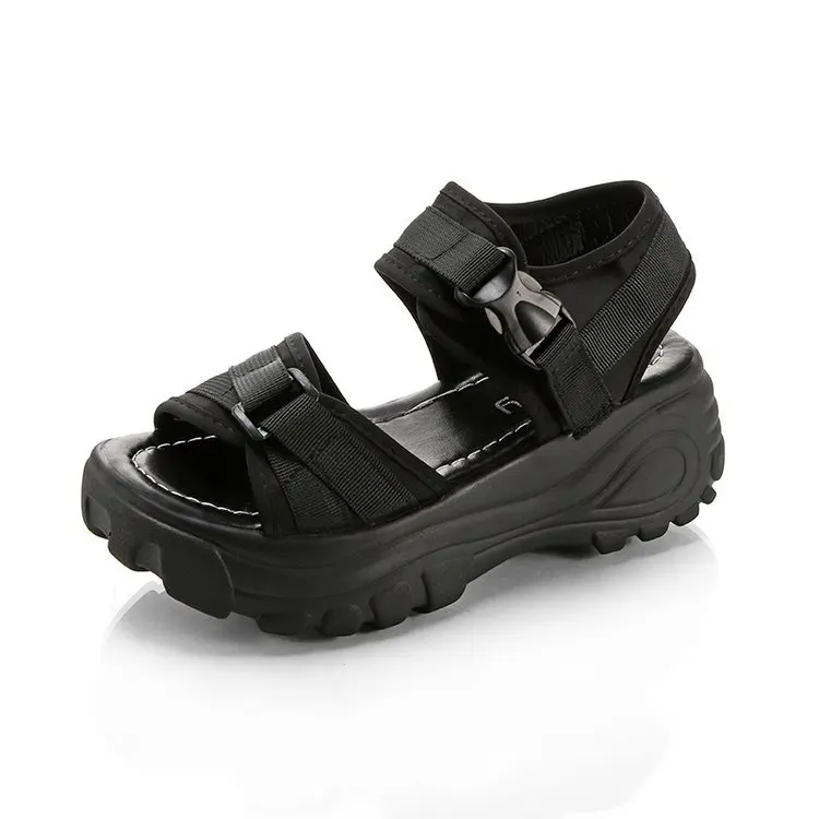 Women's Sandals 2019 Summer 8 Cm Heel Sandals For Women Chunky Sandal Wedge Roman Platform Shoes Peep-toe Sandals