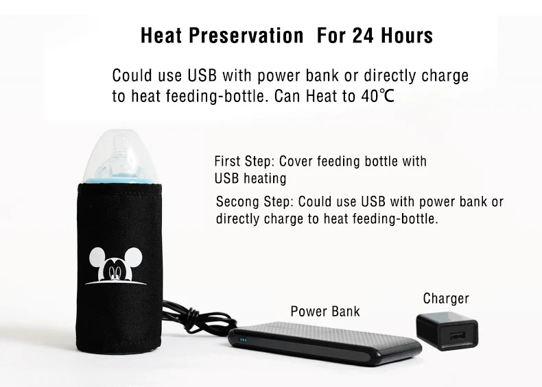 Дисней USB сохранение тепла пеленки мешок водонепроницаемый малыш мама рюкзак