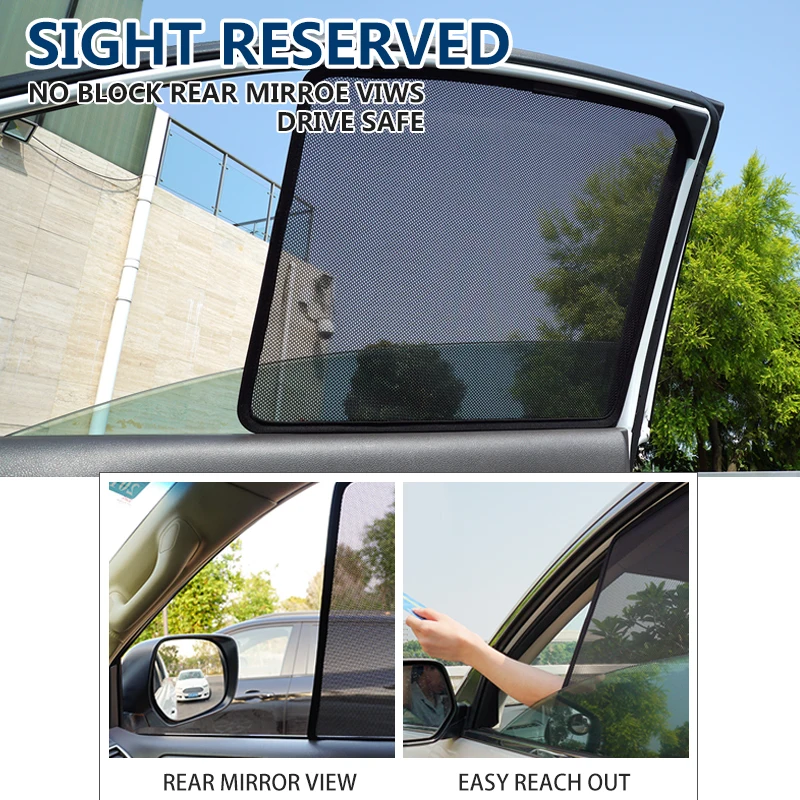 4 шт./компл. магнитный автомобильный боковое окно зонтики сетка тени Штора для Mitsubishi Outlander- окна автомобиля Curtian черный