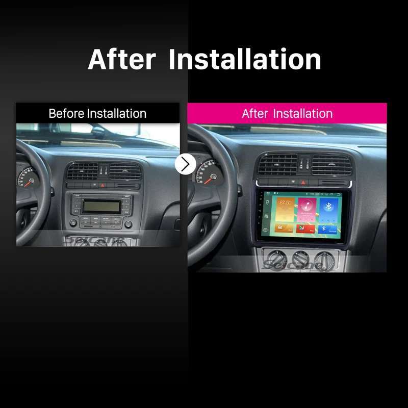 Top Seicane GPS Navigation Car Radio For 2012 2013 2014 2015 VW Volkswagen POLO Android 8.1/8.0 9"Touchscreen Multimedia Player 5