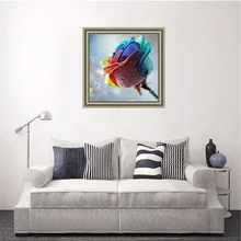 Цветная Роза фото на заказ алмазная живопись вышивка крестиком полный квадратный изображение горного хрусталя DIY Алмазная мозаика Алмазная вышивка