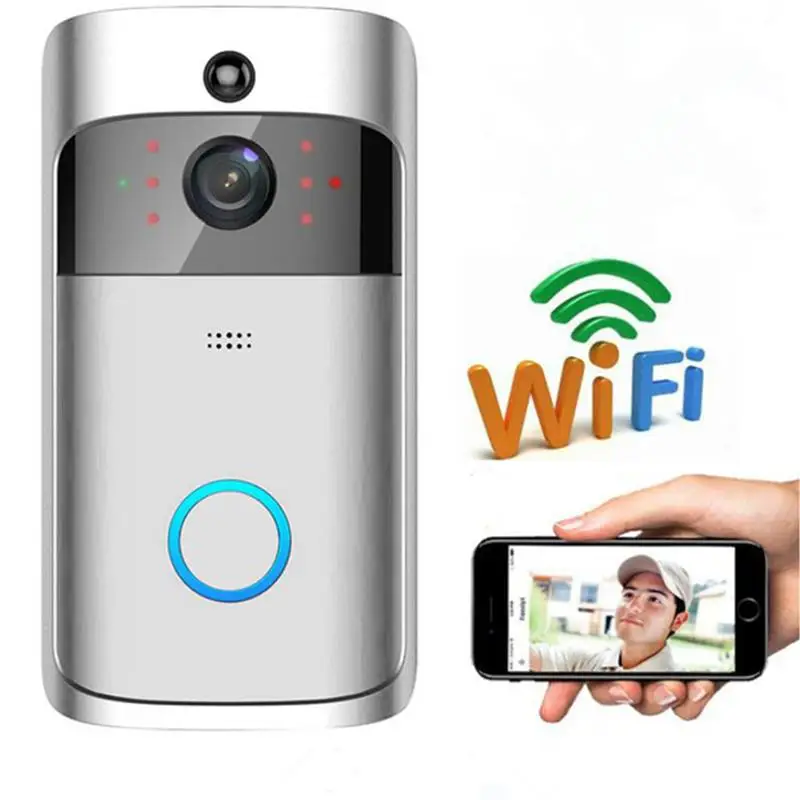 

WiFi Smart Wireless Security DoorBell HD Visual Intercom Recording Video Door Phone Remote Home Monitoring Night Vision