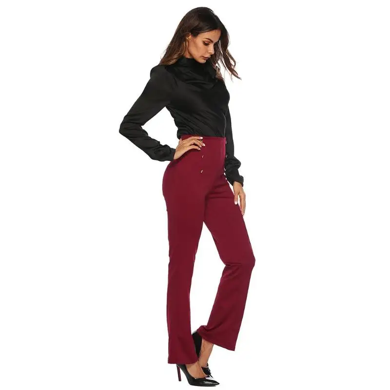 Женские брюки Slim Fit с высокой талией офисные женские осенне зимние модные