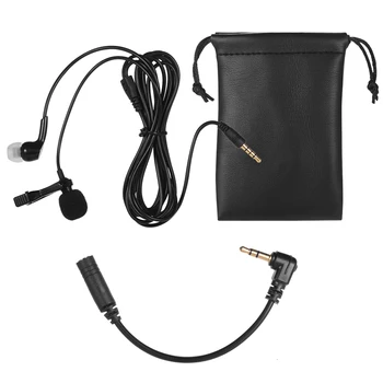 

2-In-1 Lavalier Lapel Omnidirectional Clip-on Microphone with Single Earphone for Phones Camera for Program Recording Interview