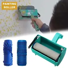 7 Inch Painting Roller Rose Liquid Wallpaper Paint Rubber Pattern Wall Decoration Handle Grip Painting Tools orange nonslip plastic grip 3 1 4 mini paint roller handle frame