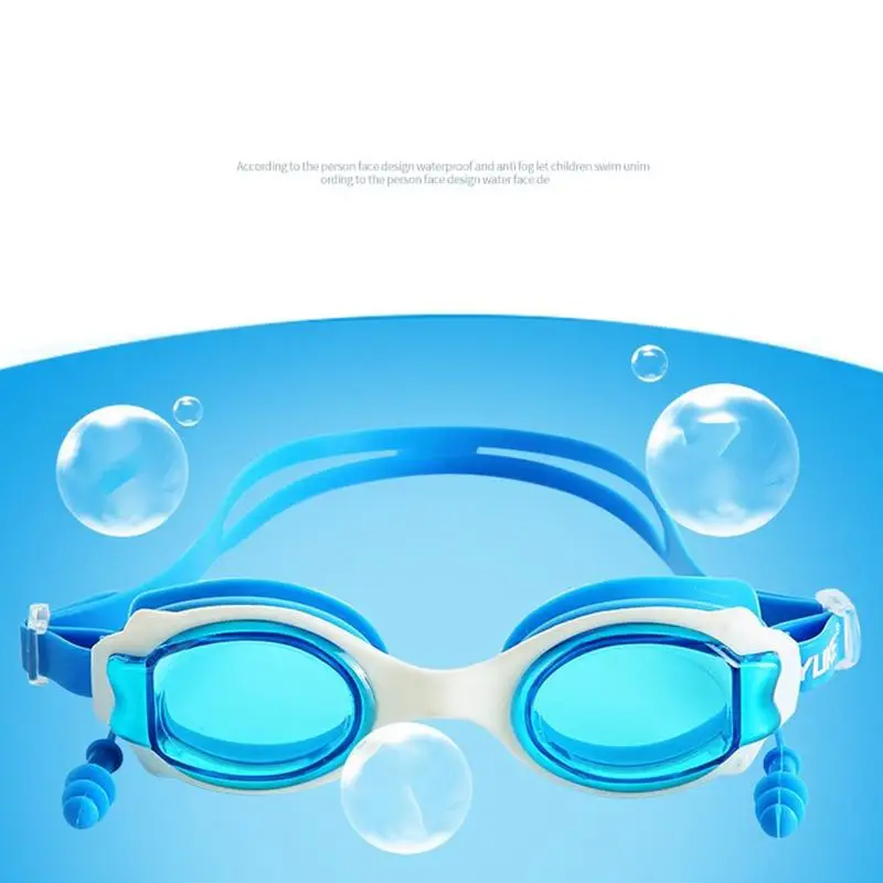 Colorato Regolabile Per Bambini Per Bambini Occhiali Da Nuoto In Silicone Impermeabile HD Trasparente Anti-fog Vetri di Nuoto Con Tappi Per Le Orecchie