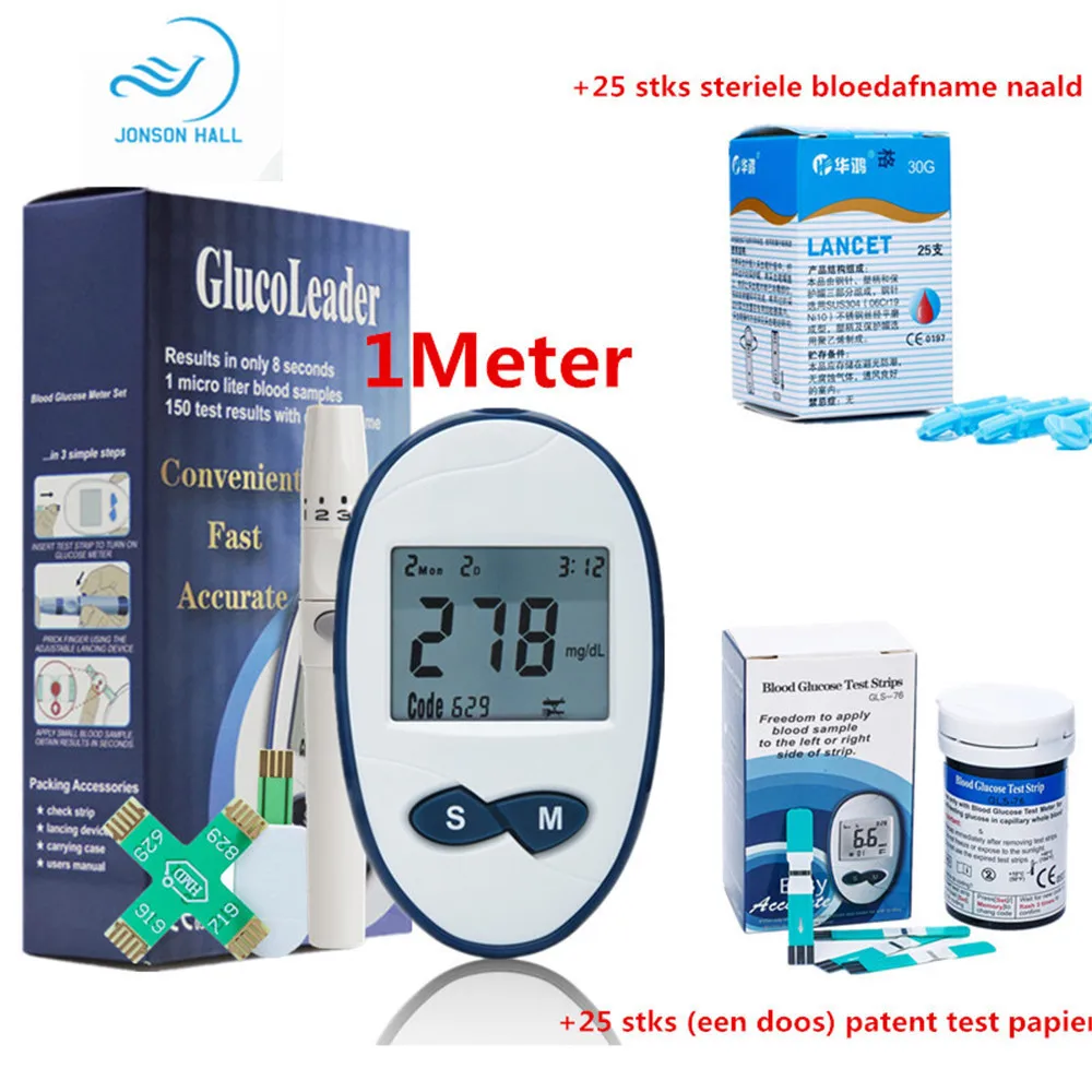 

2019 NEW Bloedglucosemeter & 25 Stks Bloedglucoseteststroken For A Diabetici Test Gezondheid Glucometer Blood Sugar Monitor