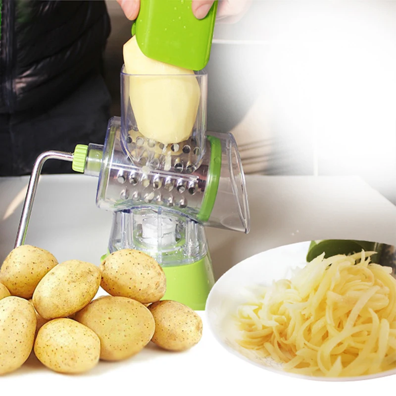 Овощерезка мандолина круглый для очистки моркови картофеля Slicer с 3 Нержавеющая
