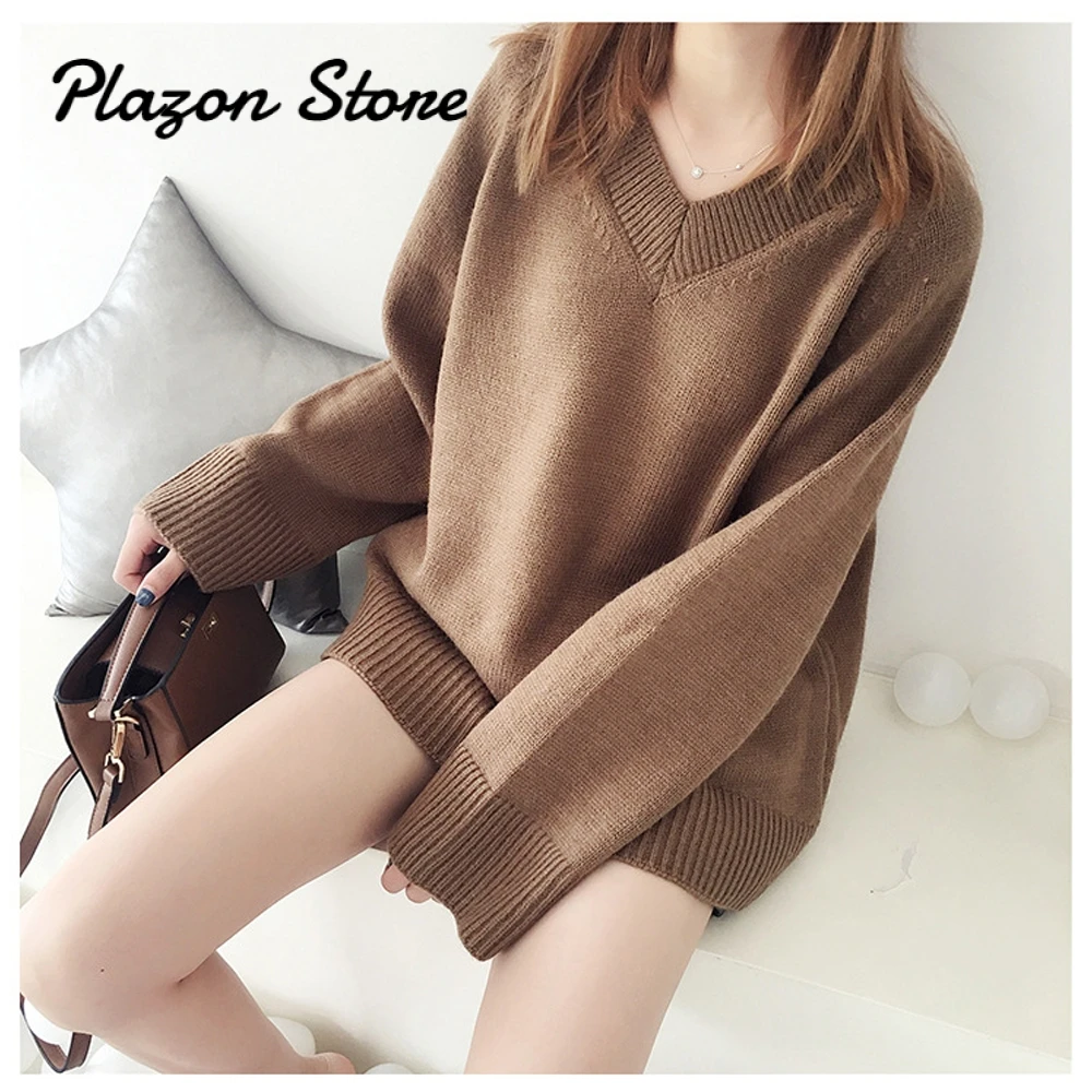 V Neck Drop Shoulder Loose Chunky Sweater Flare Sleeve Oversize Pullover Winter Warm Sweater Fashion Knit Sweater Coat V Neck Drop Shoulder Loose Chunky Sweater Flare Sleeve Oversize Pullover Winter Warm Sweater Fashion Knit Sweater Coat