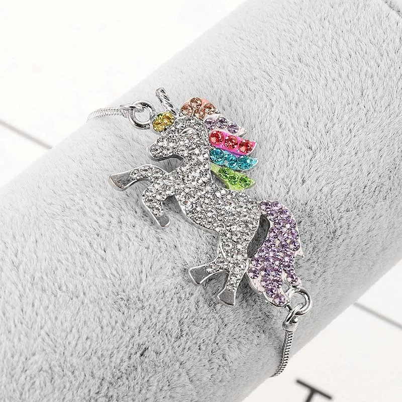 

Unicorn Horse Silver Color Alloy Pendant Chain Bracelet For Women Girl Boy Friendship Bracelets Gift Adjustable Bangles Jewelry