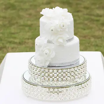 

New Arrvials Round Embossed Metal Cake Stand Riser Wedding Birthday Party Dessert Cake Pedestal Display Plate