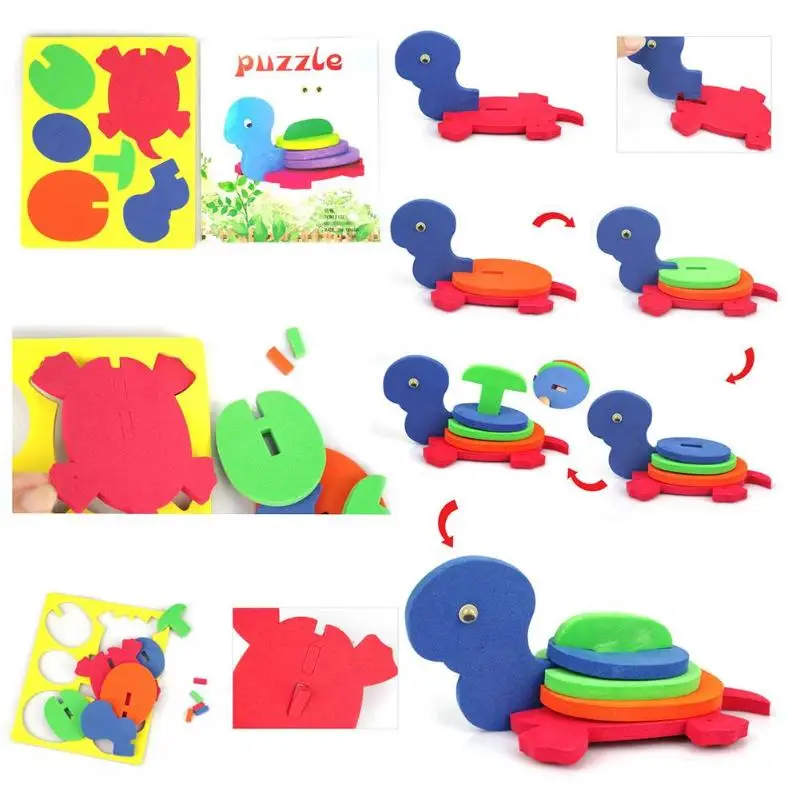 De espuma EVA 3D creativo DIY hecho a mano animales rompecabezas de rompecabezas montado juguetes rompecabezas de los niños en bois, juguetes educativos, PNLO