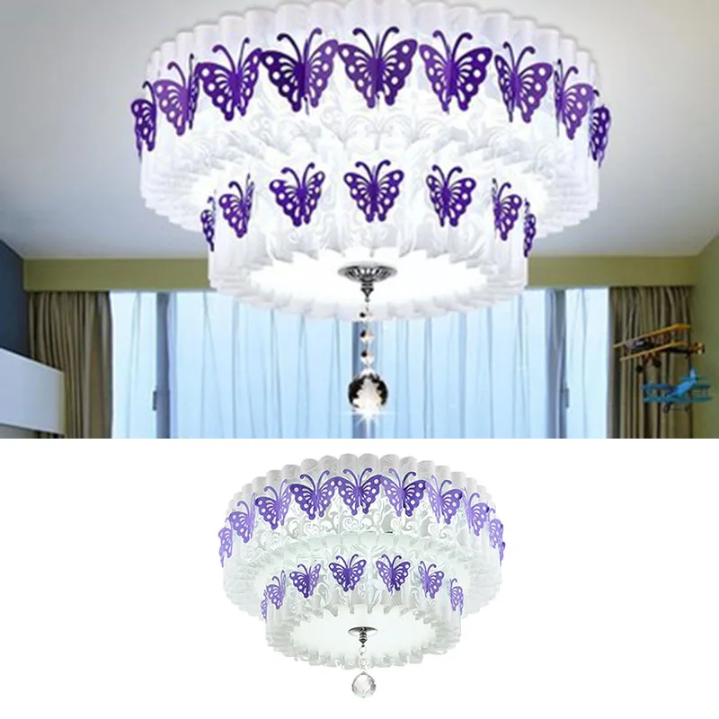 

light cover Butterfly Pattern 2 Layers Tiered DIY Lampshade For Chandelier Ceiling hanging Pendant Light Shade Lampshade