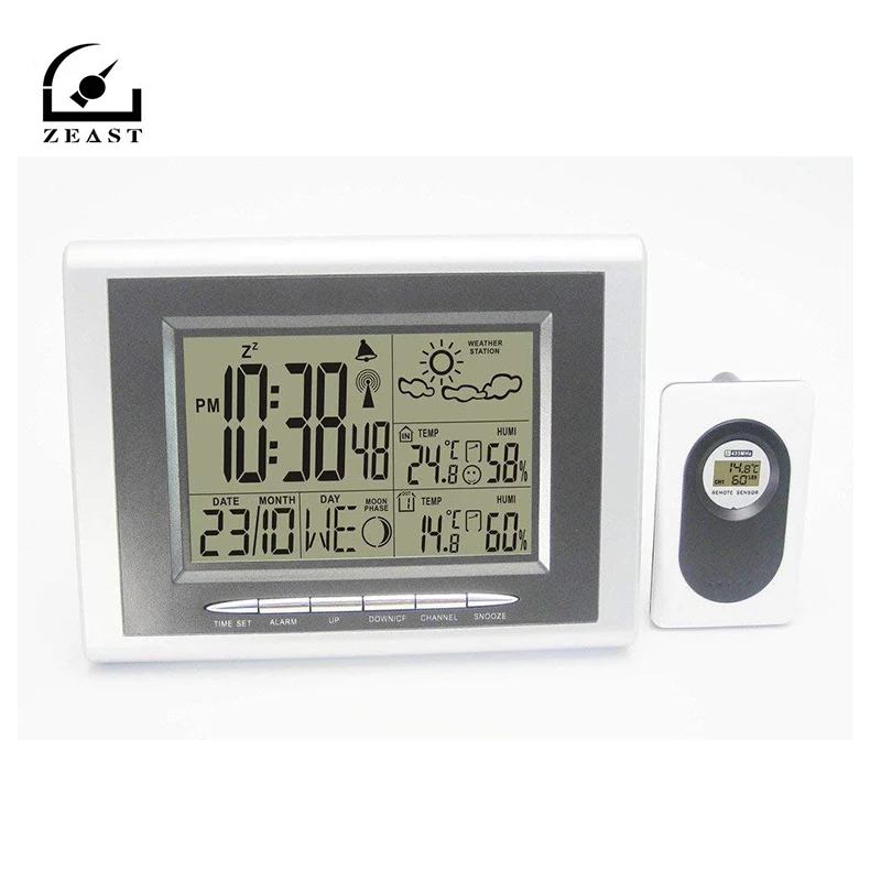 

Digital Wireless Weather Station Indoor Outdoor Thermometer Hygrometer Digital Sauna Temperature Alarm Clock 1 Transmitters New