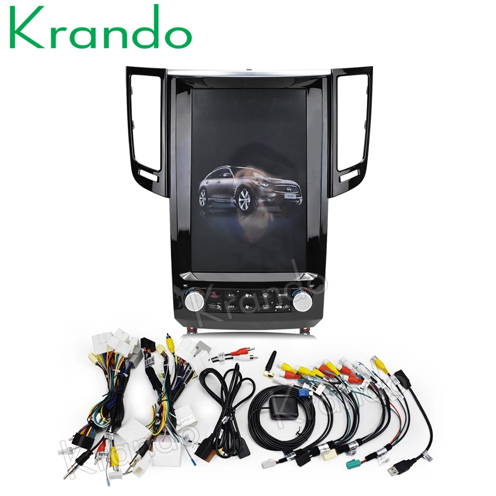 Best Krando Android 6.0 12.1" Tesla Vertical car audio radio player for Infiniti QX70 FX25 FX35 FX37 gps navigation multimedia system 2