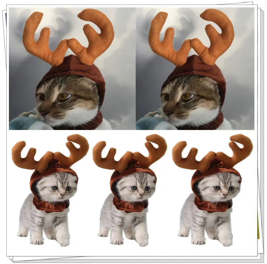 Cute Christmas Cat Costumes Headdress For Dog Cat Pet Xmas Headband Hat Puppy Costume Christmas Accessories