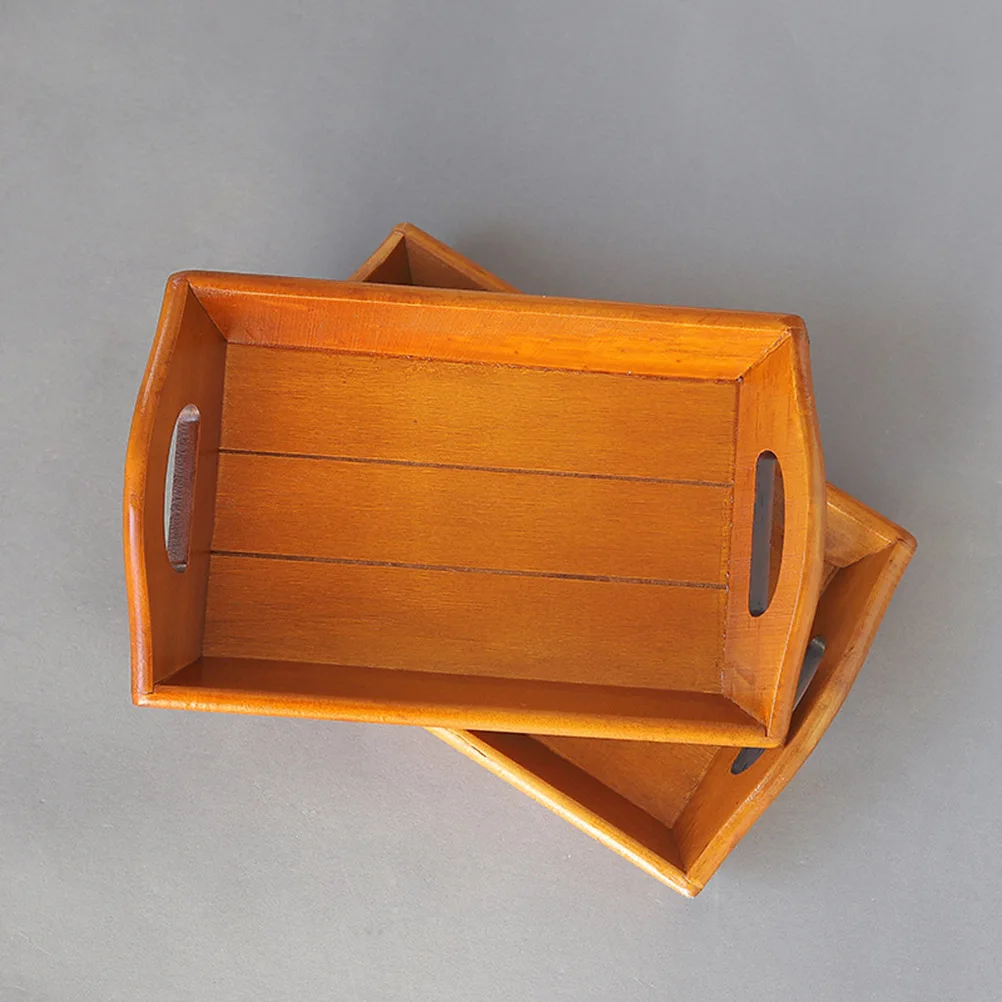 

Multifunction Wooden Tray Rectangular Decorative Teaboard Serving Trays Holder for Pastry Fruit Breakfast