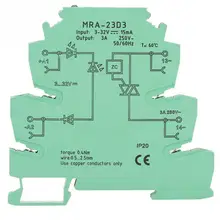 MRA-23D3 Ultra-Thin PLC Relay Power Amplifier Board Input 3-32V DC Output 250VAC 3A AC Solid State Relay Module 100% new and original xbe ry16a ls lg plc 16 point relay output