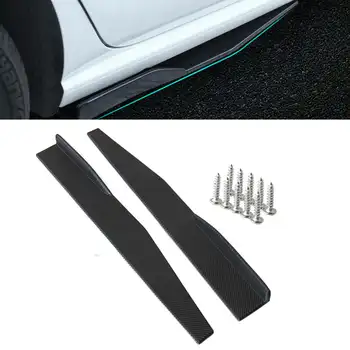 

74.5cm Universal Car Side Skirt Rocker Splitters Winglet Diffuser Wings Black/Red/Carbon Fiber Look Bumper Lip Body Side Skirts