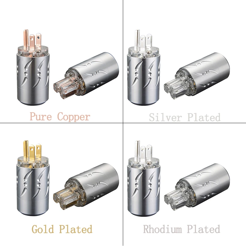 Выборг Здравствуйте fi аудио Мощность Plug прозрачный чистый Медь серебро/золото/родием доступны VM511 VF511 Здравствуйте заглушка разъемы IEC