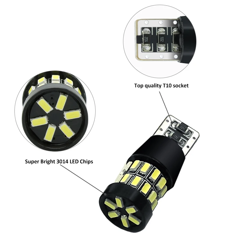 2x светодиодный Canbus T10 W5W 3014 30SMD автомобильная светодиодная лампа свет лампы для Ford