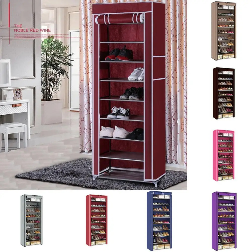 

10 Layers 9 Grids Assembled Integrated Shoe Rack Dustproof Shoe Shelf Simple Shoe Cabinet