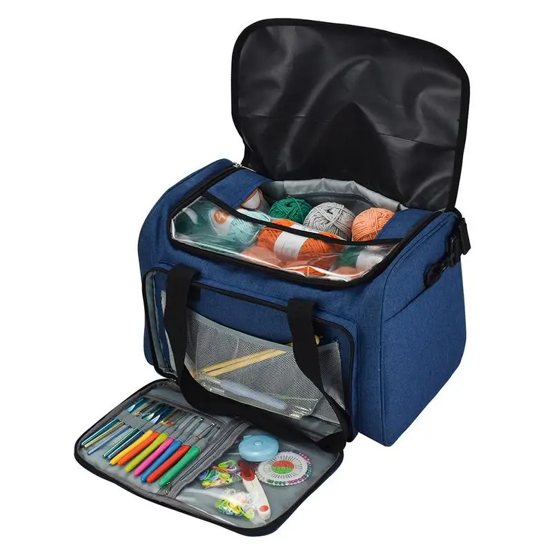 

High Capacity Needle Storage Bag PVC Crochet Knit Bag DIY Craft Organizer For Thread Storage Sewing Accessories Bags With Handle