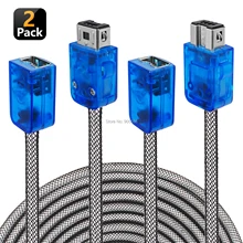 EXLENE 3 м/10ft 2 Упаковка NES SNES классический УДЛИНИТЕЛЬ шнур для nintendo SNES классический мини контроллер, NES контроллер, wii