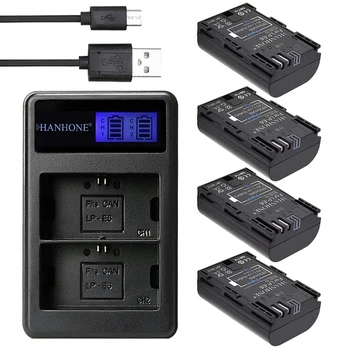 

4x 2850mAh LP E6 E6N LP-E6 Battery + LED Dual Charger For Canon EOS 5DS 5D Mark II 5D Mark III IV 6D 7D 60D 60Da 70D 80D 5DSR 7D