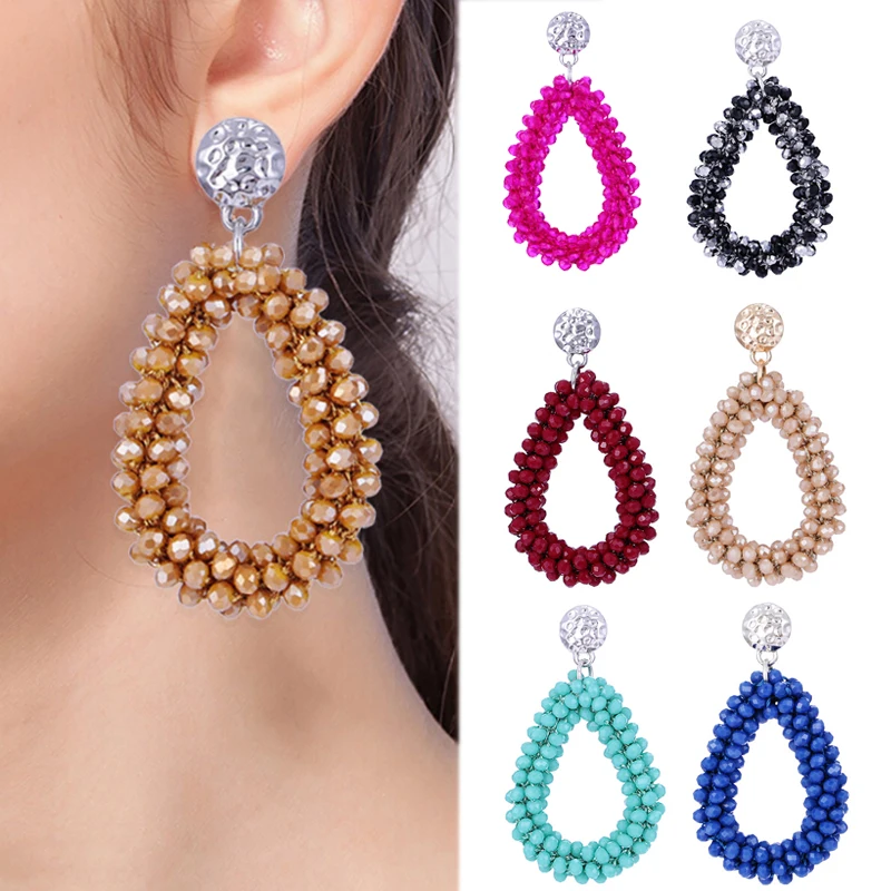 

LNRRABC 2018 new earrings for ladies long section large long earrings women's pendant Christmas pendant crystal earrings