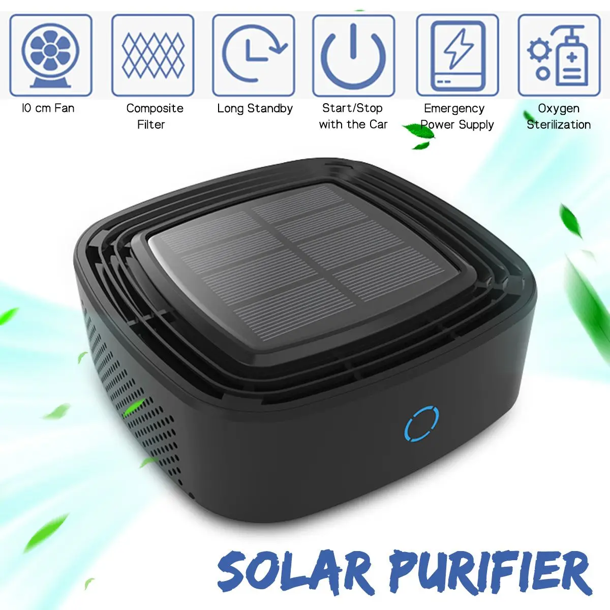 Solar Energy Car Air Purifier Car Use Ionizer Air Cleaner Anion